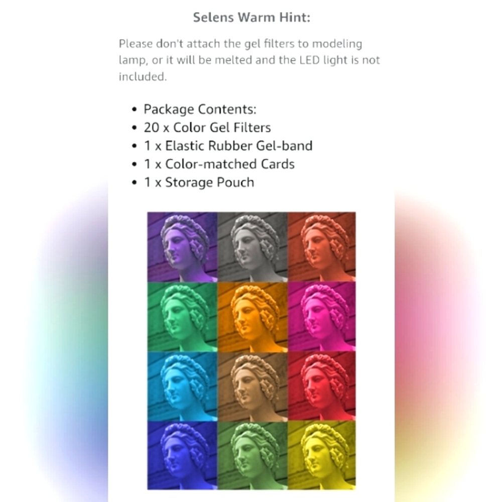 Selens Universal Flash Gels Lighting Filter SE-CG20-20 pcs Combination Kit - Picture 4 of 5